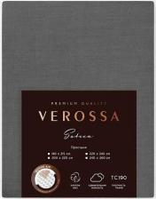 Постельная принадлежность Verossa Простыня на резинке, 160х200 см, борт 30 см, Graphite, сатин, 100% хлопок