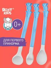 Посуда для малышей Roxy-Kids Набор ложек от для первого прикорма bunny cook цвет голубой