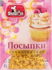 Приправа Preston Посыпки кондитерская декоративная, звезды золотые 7 г