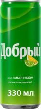 Прохладительный напиток Добрый Газированный напиток лимон-лайм 0,33 л