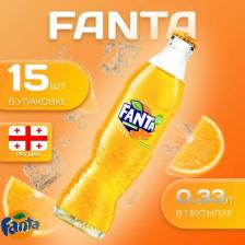 Прохладительный напиток Fanta Газированный напиток (Фанта) Апельсин, 15шт по 330 мл, стекло