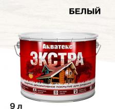 Пропитка Акватекс Защитно-декоративное покрытие для дерева, полуглянцевое, 9 л, белое