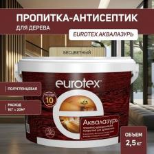 Пропитка Eurotex Пропитка Аквалазурь, бесцветный, 2.5л [81625]