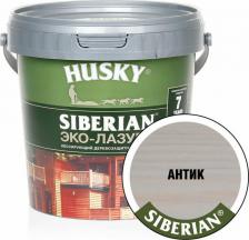 Пропитка Husky ЭКО-лазурь для дерева Siberian полуматовая, антик 0,9л