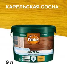 Пропитка Pinotex Антисептик Universal 2 в 1 декоративный для дерева карельская сосна 9 л