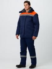 Рабочая одежда, обувь Факел Зимний костюм с полукомбинезоном Труженик-Ультра-2, темно-синий/оранжевый -54, р.170-176 87479917.005