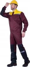 Рабочая одежда, обувь ГК Спецобъединение Костюм КМ-10 ЛЮКС, бордовый-жёлтый-чёрный, р. 120-124, рост 194-200, Кос 032/120/194