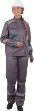 Рабочая одежда, обувь ГК Спецобъединение Женский костюм ГАЛАКТИКА, серый/бирюза, Кос 501/ 80/158