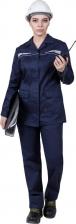 Рабочая одежда, обувь ГК Спецобъединение Женский костюм ОПЕРАТОР от механических воздействий и ОПЗ, цвет темно-синий (104-108 Кос 798/104/158
