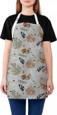 Рабочая одежда, обувь JoyArty Кухонный фартук Львы и тигры в пальмах, универсальный размер для женщин и мужчин ap_413922