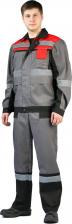 Рабочая одежда, обувь Ursus Летний мужской костюм "Виватный" с полукомбинезоном т.серый/черный/красный КОС449-312; 44-46, 170-176 4680126038796