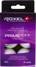 Ракетка/аксессуар для тенниса Roxel Мяч для настольного тенниса 3* Prime, белый, 6 шт