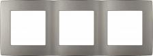 Рамка Эра 12-5003-16 Рамка для розеток и выключателей Серия 12 12-5003-16 на 3 поста, титан, цена за 1 шт
