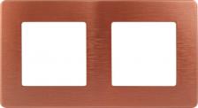 Рамка Эра 12-5102-14 Рамка для розеток и выключателей Серия 12 12-5102-14 на 2 поста, Сатин, медь, цена за 1 шт