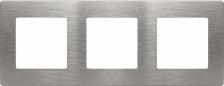 Рамка Эра 12-5103-16 Рамка для розеток и выключателей Серия 12 12-5103-16 на 3 поста, Сатин, титан, цена за 1 шт