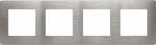 Рамка Эра 12-5104-16 Рамка для розеток и выключателей Серия 12 12-5104-16 на 4 поста, Сатин, титан, цена за 1 шт