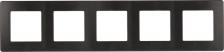 Рамка Эра 12-5105-06 Рамка для розеток и выключателей Серия 12 12-5105-06 на 5 постов, Сатин, чёрный, цена за 1 шт