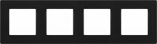 Рамка Эра 12-5204-05 Рамка для розеток и выключателей Серия 12 12-5204-05 на 4 поста, Классик, антрацит, цена за 1 шт