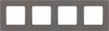 Рамка Эра 12-5204-16 Рамка для розеток и выключателей Серия 12 12-5204-16 на 4 поста, Классик, титан, цена за 1 шт