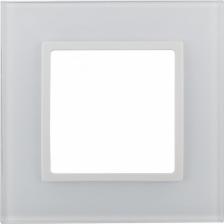 Рамка Эра 14-5101-01 Рамка для розеток и выключателей Elegance 14-5101-01 на 1 пост, стекло, Elegance, белый+белый, цена за 1 шт