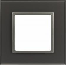 Рамка Эра 14-5101-16 Рамка для розеток и выключателей Elegance 14-5101-16 на 1 пост, стекло, титан, цена за 1 шт