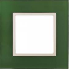 Рамка Эра 14-5101-27 14-5101-27 Рамка на 1 пост, стекло, Elegance, зелёный+сл.кость, цена за 1 шт