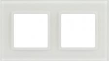 Рамка Эра 14-5102-01М Рамка для розеток и выключателей Elegance 14-5102-01М на 2 поста, стекло, белый матовый+бел., цена за 1 шт