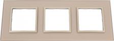 Рамка Эра 14-5103-04 14-5103-04 Рамка на 3 поста, стекло, Elegance, шампань+шамп, цена за 1 шт