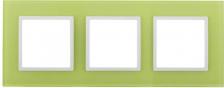 Рамка Эра 14-5103-26 14-5103-26 Рамка на 3 поста, стекло, Elegance, лайм+бел, цена за 1 шт