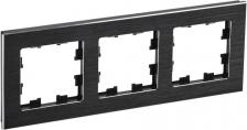 Рамка ИЭК 3-местная рамка Brite ру-3-1-брч металл, черный BR-M32-M-K02