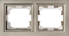 Рамка ИЭК BRITE Рамка 2-местная IP44 РУ-2-БрС-44 сталь, цена за 1 шт