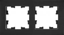 Рамка ИЭК BRITE Рамка 2 -местная РУ-2-1-БрЧ металл черный, цена за 1 шт