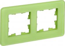 Рамка ИЭК BRITE Рамка 2-местная РУ-2-2-Бр стекло эко грин RE, цена за 1 шт