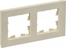 Рамка ИЭК BRITE Рамка 2-местная РУ-2-Бр бежевый рифленый, цена за 1 шт