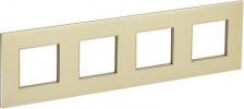 Рамка ИЭК SKANDY Рамка 4-местная SK-F34Sh металл шампань, цена за 1 шт