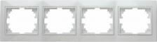 Рамка Intro 1-504-01 Рамка для розеток и выключателей Plano 1-504-01 на 4 поста горизонтальная, СУ, белый, цена за 1 шт