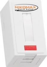 Рамка NikoMax Корпус настенной розетки 1 порт, под модули-вставки типа Keystone, белый NMC-MB1P-ST-WT