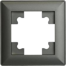 Рамка Stekker Рамка 1-местная, пластик, серия Катрин, PFR00-7001-06, графит, цена за 1 шт
