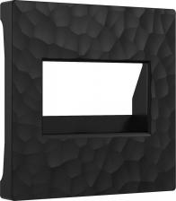 Рамка Werkel Накладка для компьютерной розетки 2хRJ-45 Hammer встраиваемая черная IP20