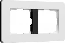 Рамка Werkel Рамка для розетки и выключателя на 2 поста Split W0023068 soft-touch белый/черный