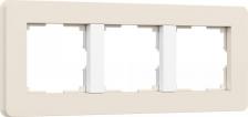 Рамка Werkel Рамка для розетки и выключателя на 3 поста Split W0033066 soft-touch айвори/белый