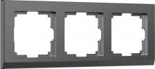 Рамка Werkel Рамка для розетки и выключателя Stark W0031864 графит матовый на 3 поста