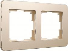 Рамка Werkel Рамка для розетки / выключателя на 2 поста W0022611 Platinum шампань из металла