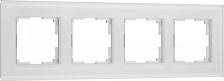Рамка Werkel Рамка для розетки / выключателя на 4 поста W0043101 Senso белый стекло soft-touch