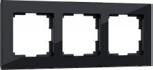 Рамка Werkel Рамка для розетки / выключателяна 3 поста W0031108 Favorit черный стекло