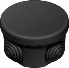 Распределительная коробка Промрукав Безгалогенная распределительная коробка для открытой проводки HF черная 65х40