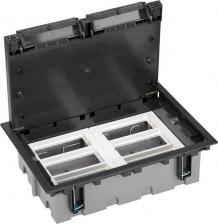 Распределительная коробка Simon Люк в пол, на 6 S-модулей, 12 модулей К45, глубина 70-100мм, бетон, графит SF670-14