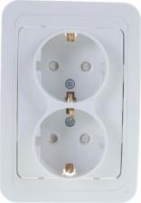 Розетка ASD Розетка 2ая с з/к со шторками CLASSICO белая 2128x 4690612000985