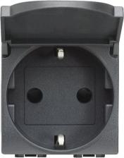 Розетка Bticino BT LL Антрацит Розетка 2К+З с крышкой