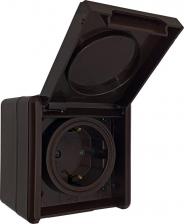Розетка Bylectrica Розетка с земл., шторки, IP55 серия ПРАЛЕСКА АКВА РА16-0152 шоколад